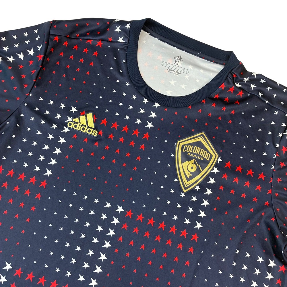 Adidas Colorado Rapids Jersey Mens XL Navy Blue Star Print MLS Soccer Shirt